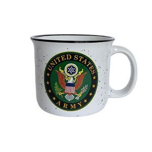 Spoontiques‎ Army Ceramic Camper Mug/Cup 16 ounces, White Speckled
